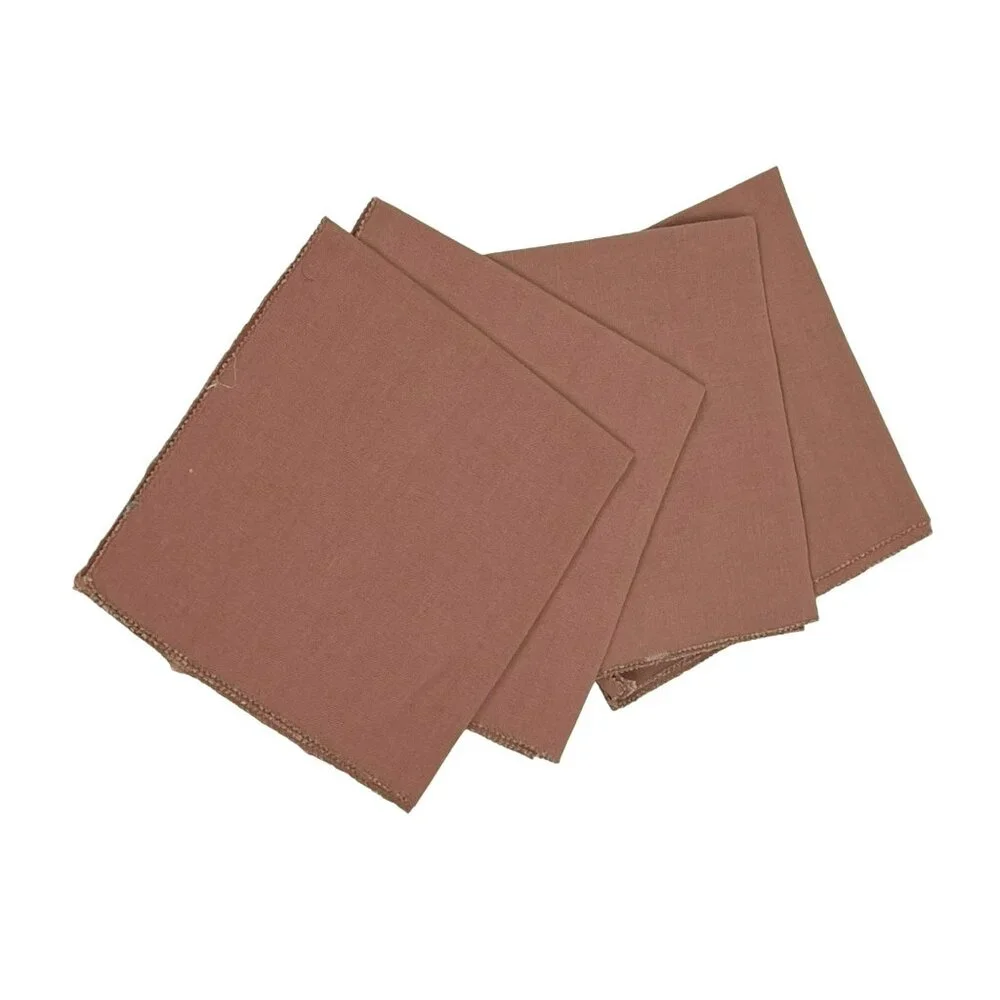 4 Vintage Dusty Rose Pink Luncheon Cocktail Linen Napkins